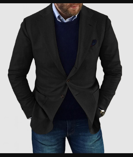 EB | herren-strickjacke mit lässigen knöpfen, taschen und reverskragen, einfarbig, langärmelig