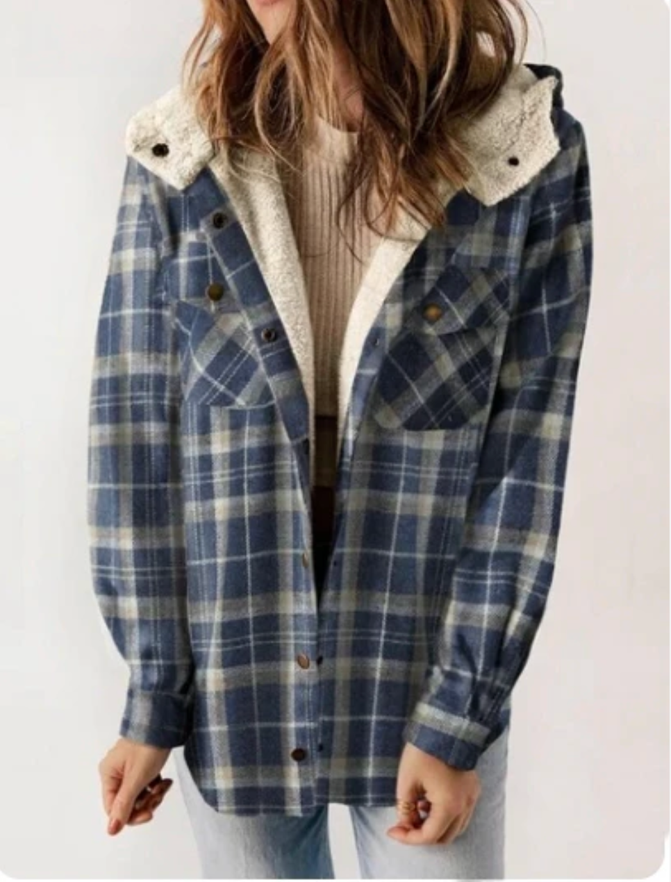 EB- Karierte Jacke mit Kapuze