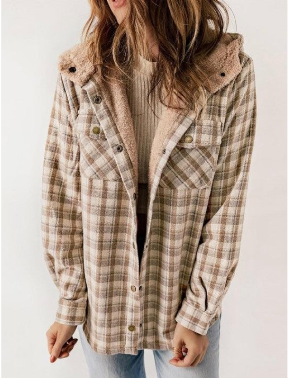 EB- Karierte Jacke mit Kapuze