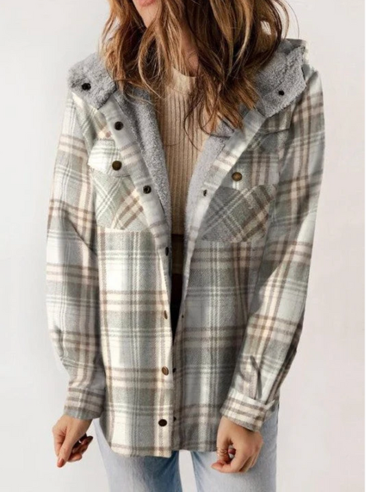 EB- Karierte Jacke mit Kapuze