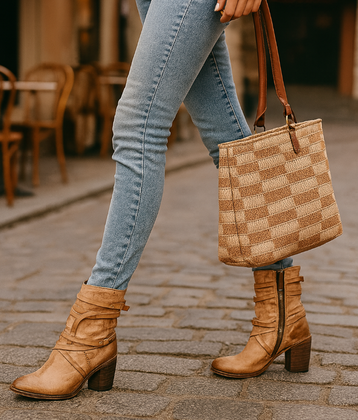 Damen Ankle Boots mit Vintage-Charme & modernem Absatz EB