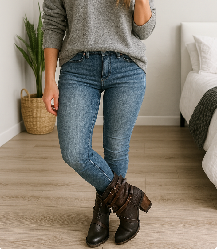 Damen Ankle Boots mit Vintage-Charme & modernem Absatz EB