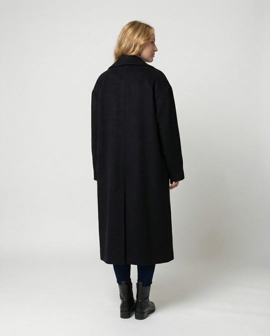 Damen Eleganter Oversized Wollmantel mit Taschen & Komfort | EB
