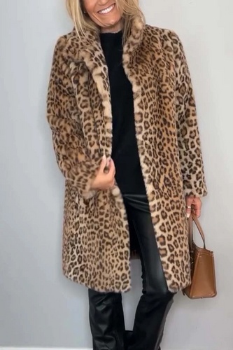 EB | Klassieke Dames Winterjas Met Luipaardprint