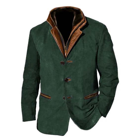 EB | Blazer - Geschichteter Kragen und Knopf-Front-Design