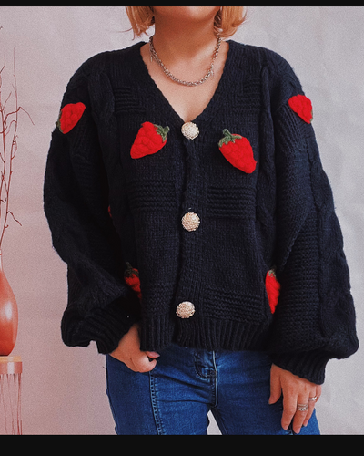 EB | Offener Cardigan Vorne mit Erdbeere für Den Frühling