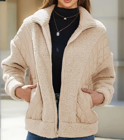 EB | Kuschelige Steppjacke Aus Sherpa für Damen