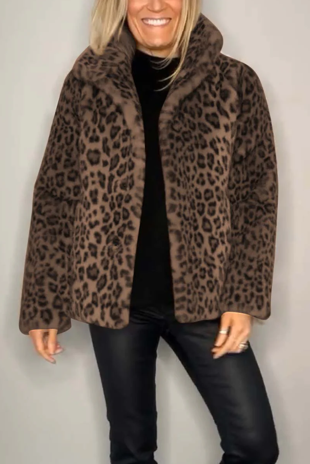 EB | Klassieke Dames Winterjas Met Luipaardprint