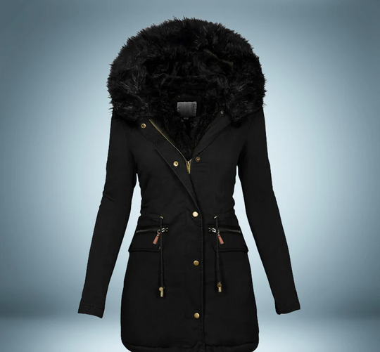 EB | Parka mit Pelzkragen In Schwarz