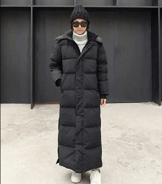 EB | Lange Daunenjacke mit Kapuze für Damen