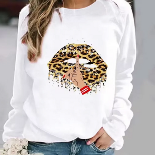 EB | Baumwollpullover mit Lippendruck