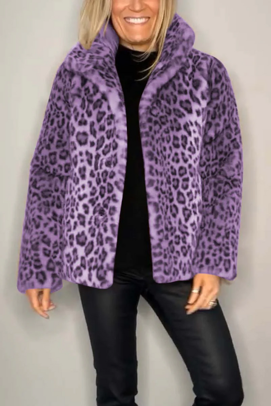 EB | Klassieke Dames Winterjas Met Luipaardprint