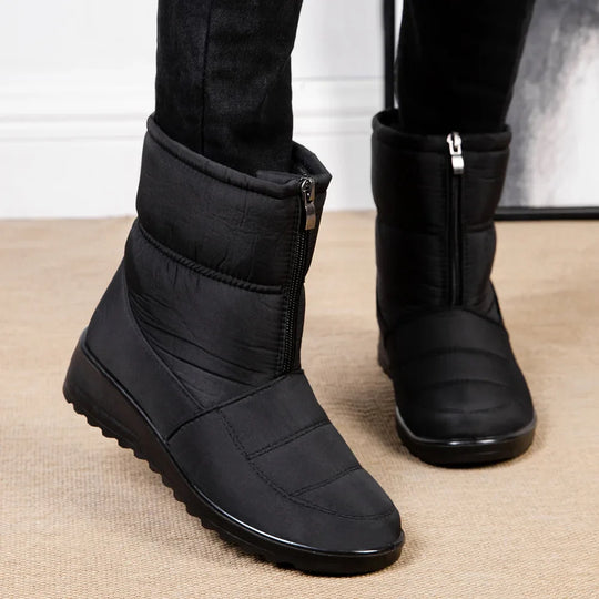 EB | Gepolsterte, Wasserdichte, Plüschige Stiefeletten mit Reißverschluss