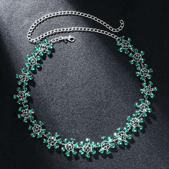 EB | Mode Pink Crystal Flowers Choker Necklace Statement Accessories Mode Frauen Rhinestone Collar Necklace Schlüsselbein Schmuck Ins