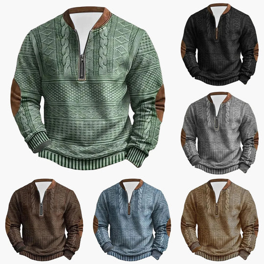 EB | Outdoor Casual Pullover mit Stehkragen und Zipper - Modischer Freizeit-Sweater für Alltag und Freizeit