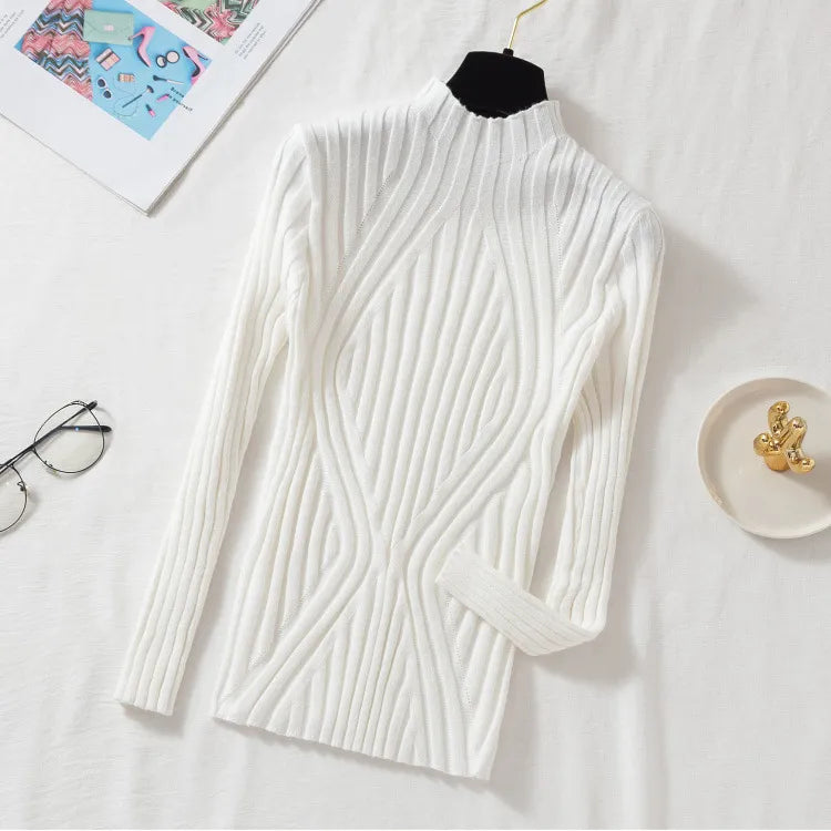 EB | Damen Strickpullover mit Rollkragen und Langen Ärmeln