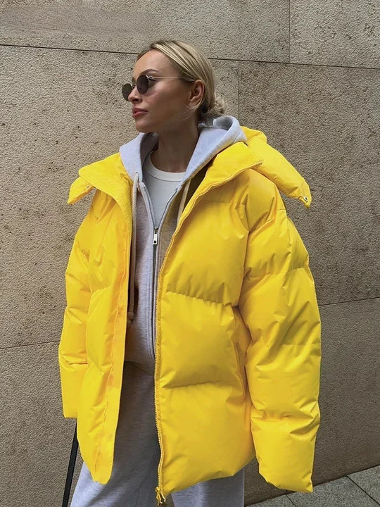 EB | Steppparka mit Kapuze und Taschen für Frauen Ideal für den Winter
