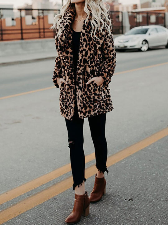 EB | Leopardenmuster Damen Wintermantel
