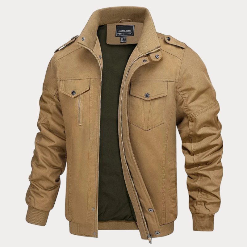 EB | Retro Reißverschlussjacke In Armeegrün