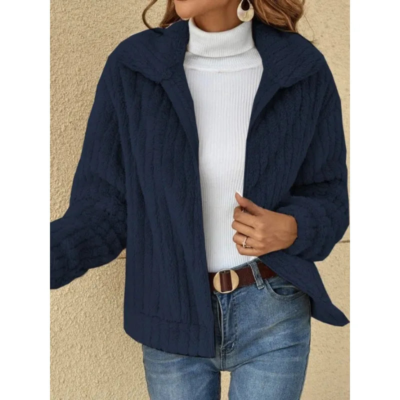 EB | Kurzjacke Plüsch Blau