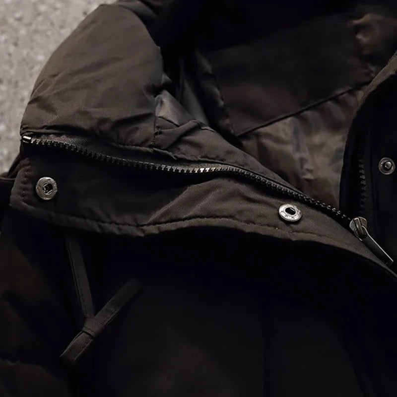 EB | Puffer Jacke - Übergröße Gesteppt Wärme - Kapuze Hoher Kragen - Reißverschlussverschluss