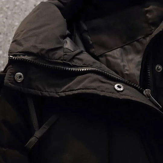 EB | Puffer Jacke - Übergröße Gesteppt Wärme - Kapuze Hoher Kragen - Reißverschlussverschluss