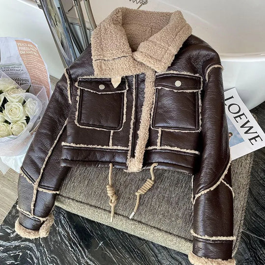 EB | Winterlederjacke mit Wärmendem Futter