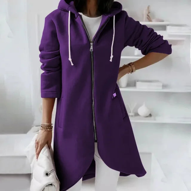 EB | Hoodie-Cardigan mit abgerundetem Saum