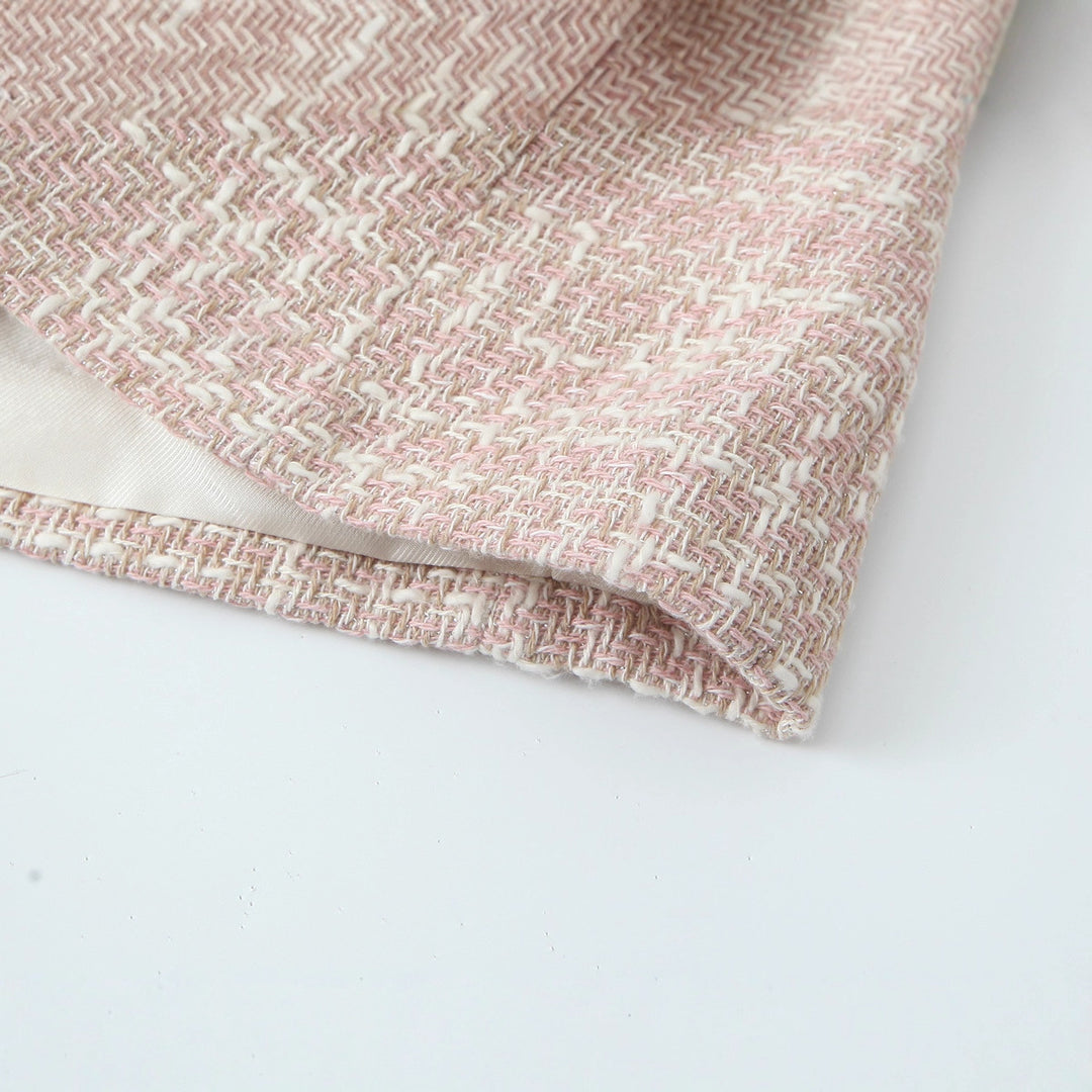 EB | Klassischer Doppelreiher Pink Tweed Blazer