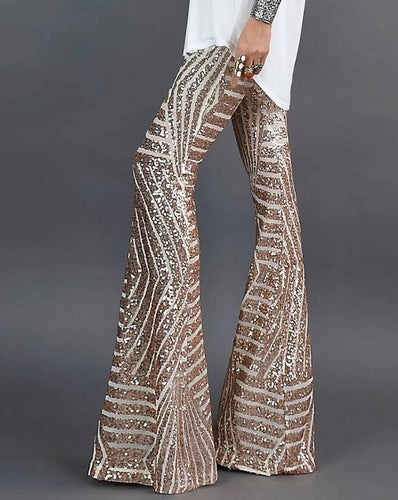 Damen Schlaghose mit Glitzer & Schlagdesign | EB
