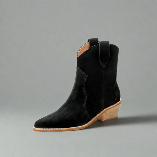 EB | Rindsleder Damen Wildleder Damen Stiefel mit Absatz