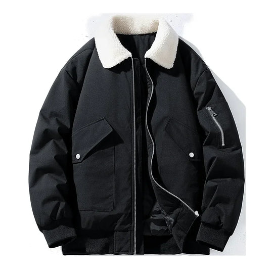 EB | Winter Bomberjacke mit Modischem Lammfellkragen - Lässiger Stil für Kalte Tage
