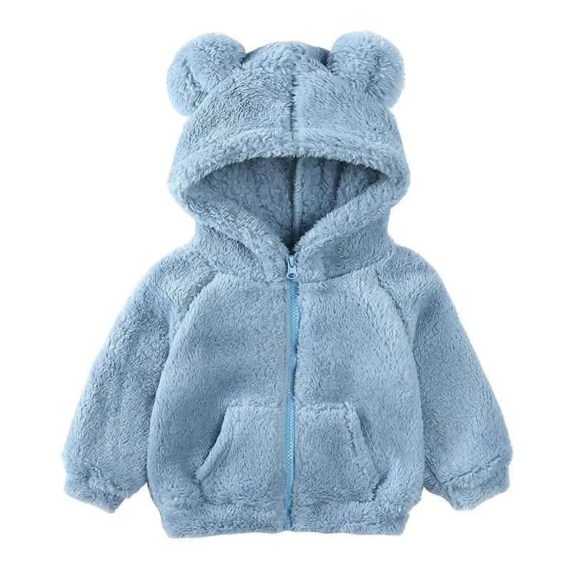 EB Comfort Modische Bären-Kinderjacke aus dickem Samt