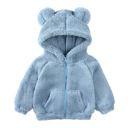 EB Comfort Modische Bären-Kinderjacke aus dickem Samt