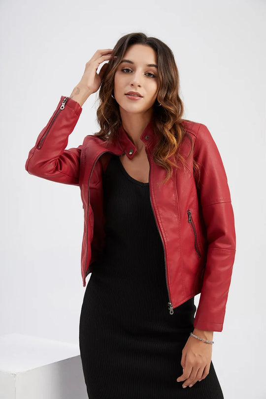 EB | Damen Dicke jacke Modisch Motorradstil