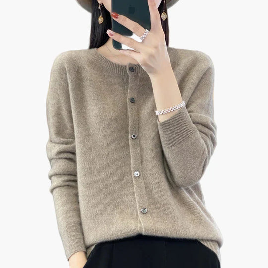 EB | Klassische Strickjacke Cardigan - Eleganter Alltags-Style für Büro & Freizeit