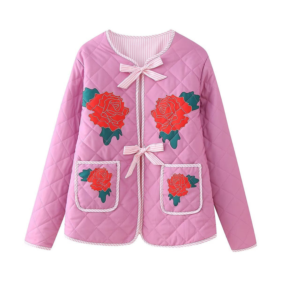 EB | Mantel Rosa Damen mit Patchwork und Schleife
