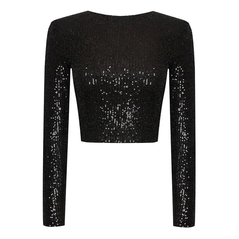 EB | Elegantes Pailletten-Cropped-Top