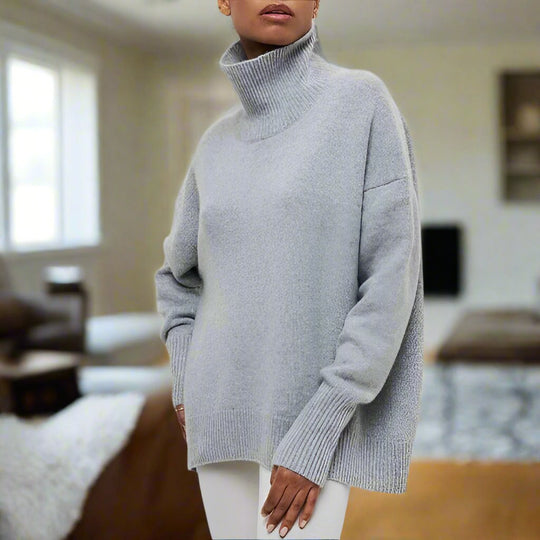 EB | Übergröße Rollkragenpullover Rippstricksaum Rollkragenpullover