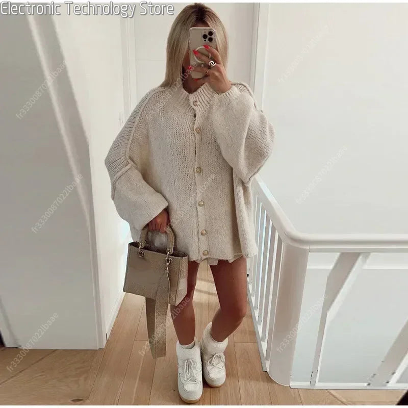 EB | Eleganter Strick-cardigan mit Knöpfen Wolle/acryl Komfortabel und Stilvoll