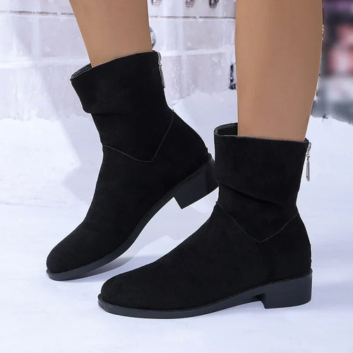 EB | Stiefeletten mit Mittelhohem Absatz und Reißverschluss Hinten