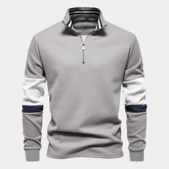EB | Stylischer Pullover für Herren mit Stehkragen und Streifen