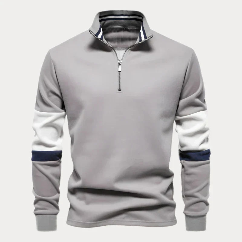 EB | Stylischer Pullover für Herren mit Stehkragen und Streifen