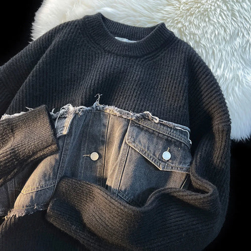 EB | Denim Patchwork Pullover