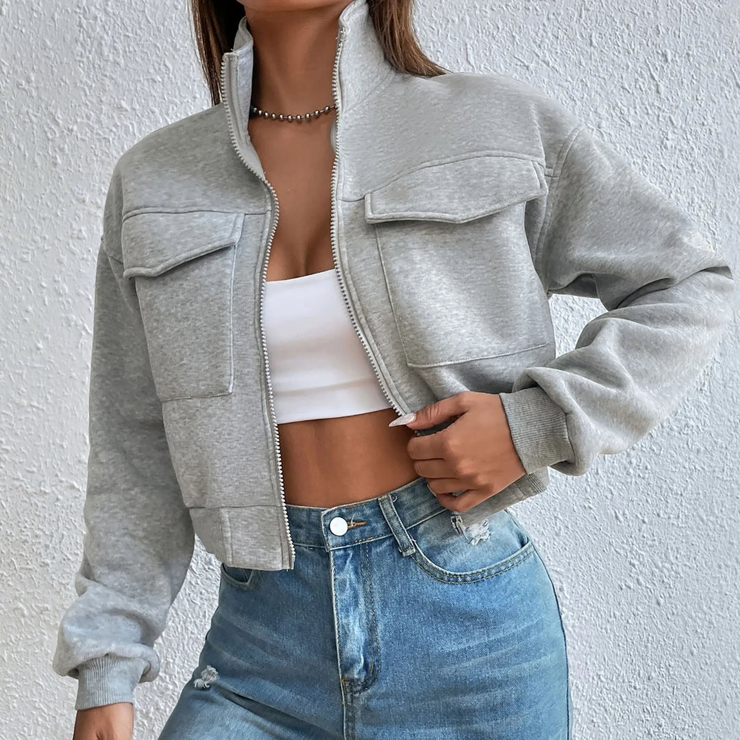 EB | Stilvolles Zip Up Crop Top
