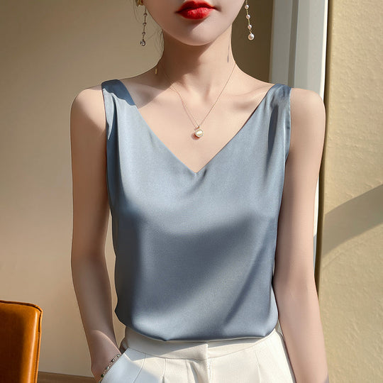 EB | Ärmloser Top Aus Satin Seide