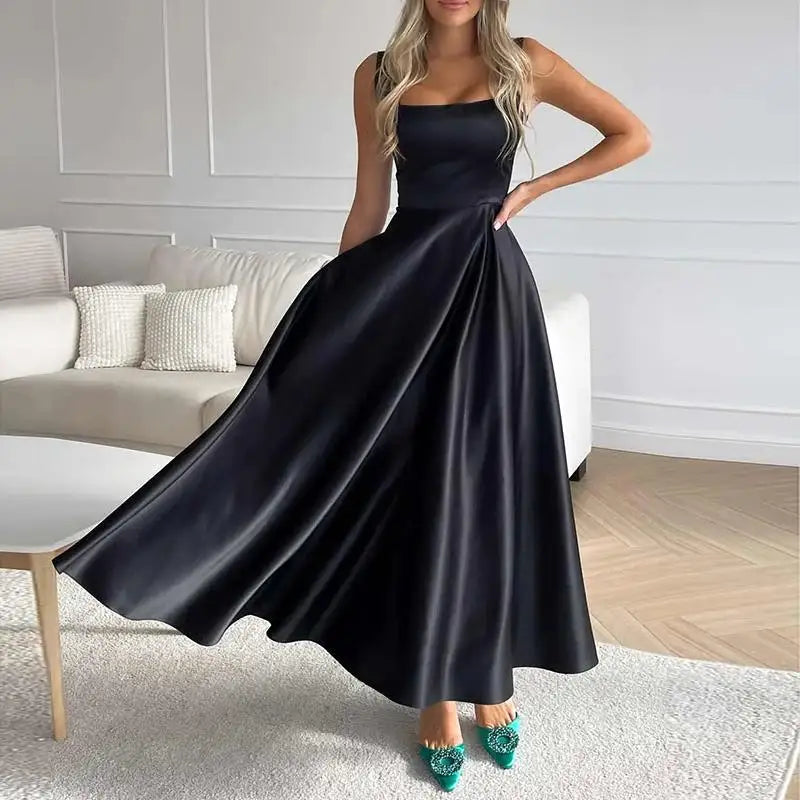 EB | Modernes Ärmelloses Maxikleid mit Hoher Taille für Frauen