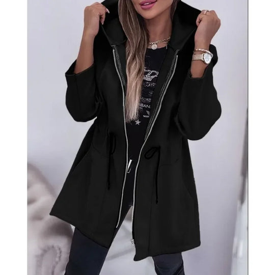 EB | Frühlingsjacke mit Kapuze und plissiertem Bund