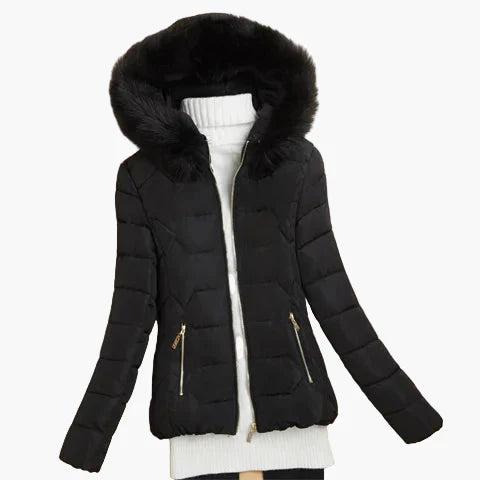 EB | Winter Steppjacke mit Kapuze und Großem Kragen - Eleganter City-Style für Kalte Tage