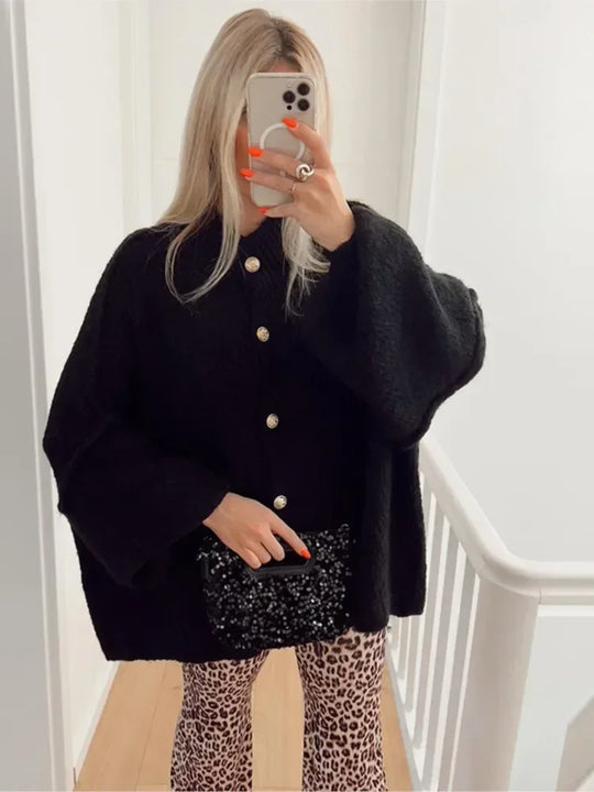 EB | Eleganter Strick-cardigan mit Knöpfen Wolle/acryl Komfortabel und Stilvoll